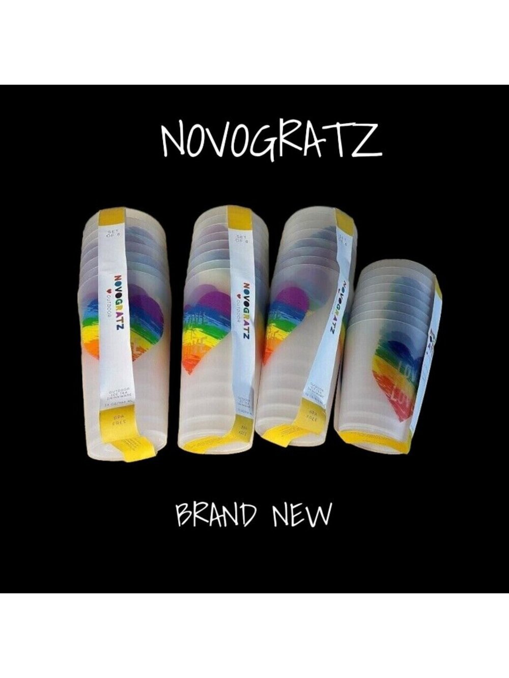 Novogratz Love is Love Outdoor Cups & Tumblers - BPA Free LGBTQ Pride Set of 32